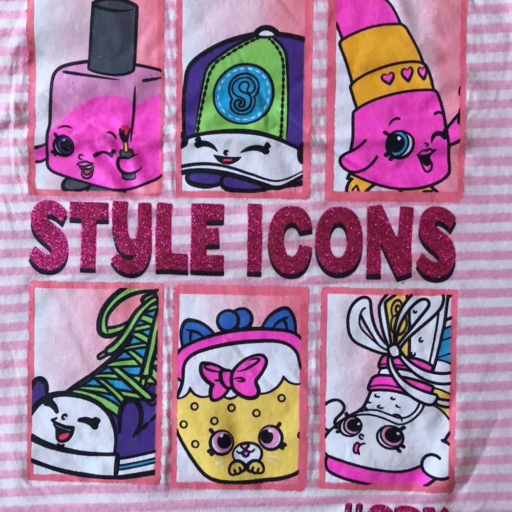 T-shirt girls new size XL 14-16 new 66% cotton 34% polyester tie front Shopkins - Picture 5 of 6